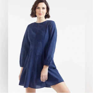 OUTERKNOWN Navy Long Sleeve Elliott Organic Cotton Dress Size XS